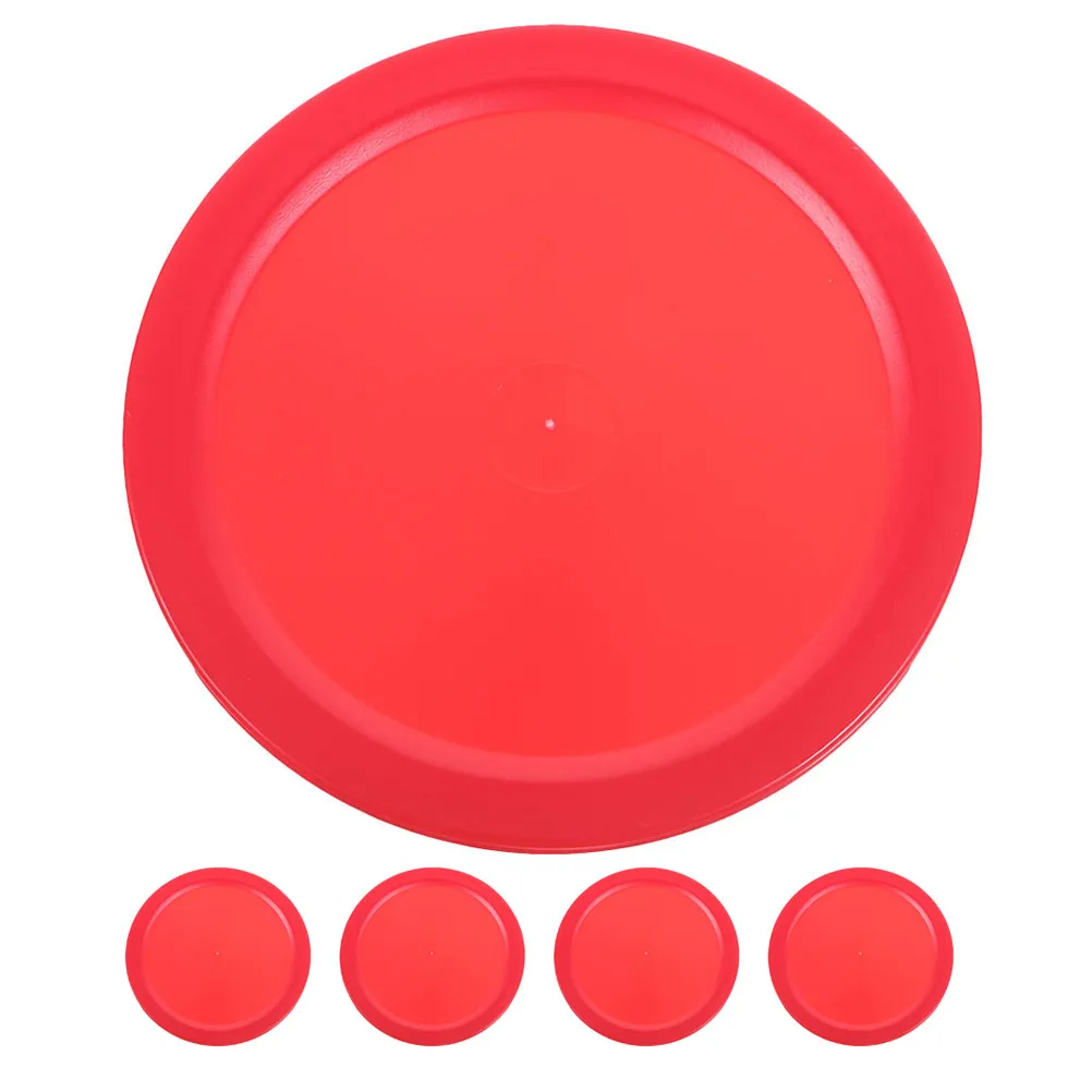 

5Pcs Air Hockey Pucks Vibrant Red Compact Design Replacement Parts for Home Office Travel Tabletop Game Accessories Mini Air