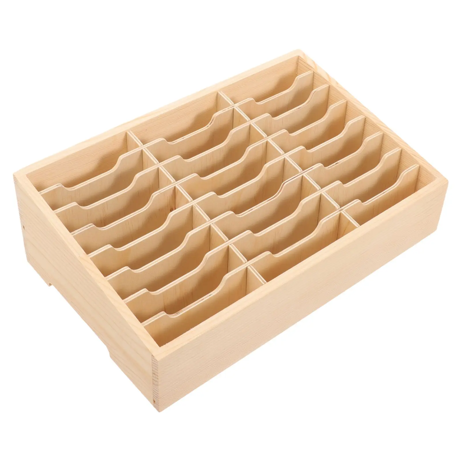 

Multi Grid Phone Management Rack Wooden Storage Box Classroom Office Desk Cell Holder I~ Grids Stationery