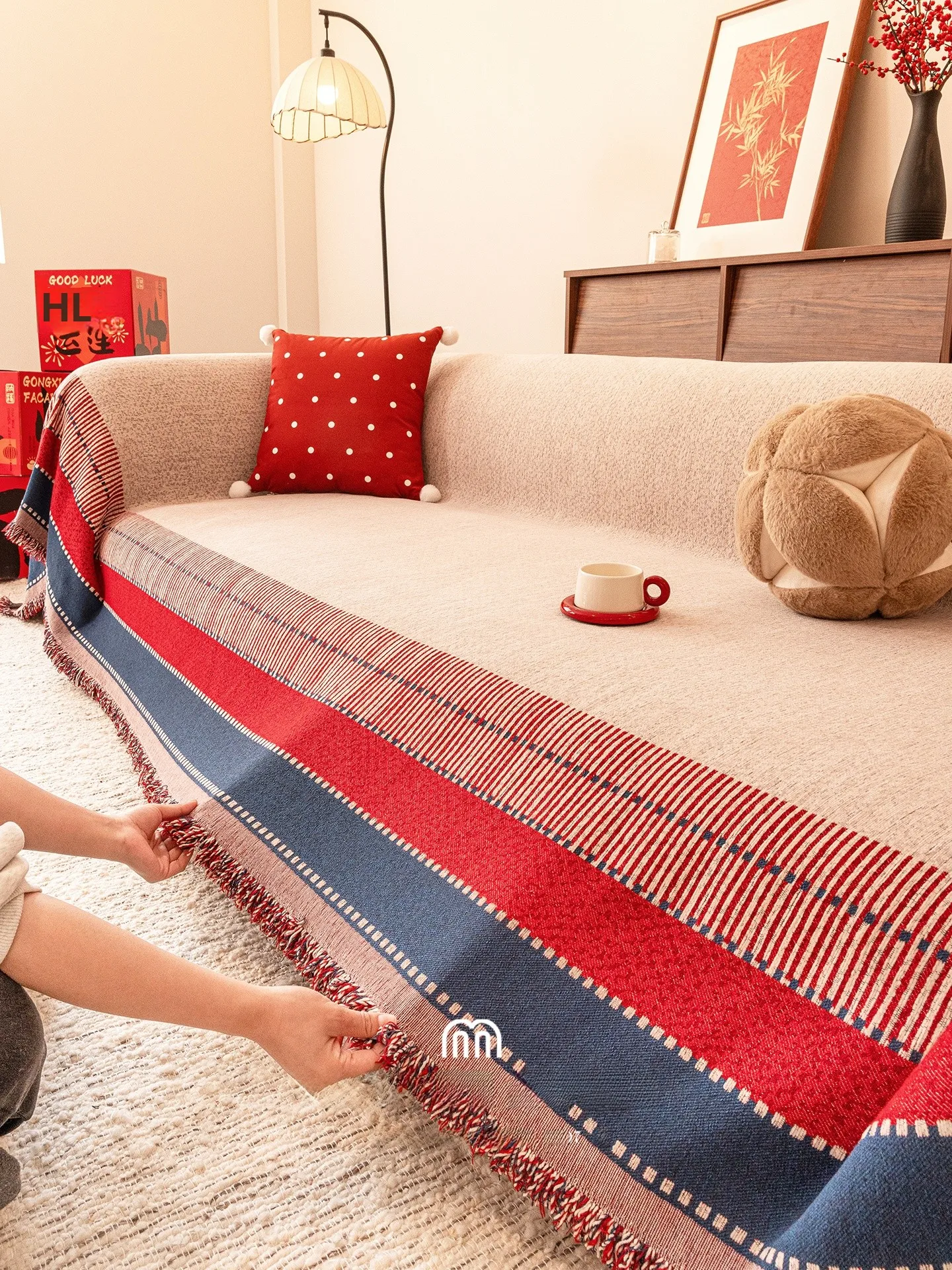 

Retro Striped Sofa Cover Cloth Full Cover Sofa Protector Snail Home Decor Machine Washable Sofa Slipcover Dustproof