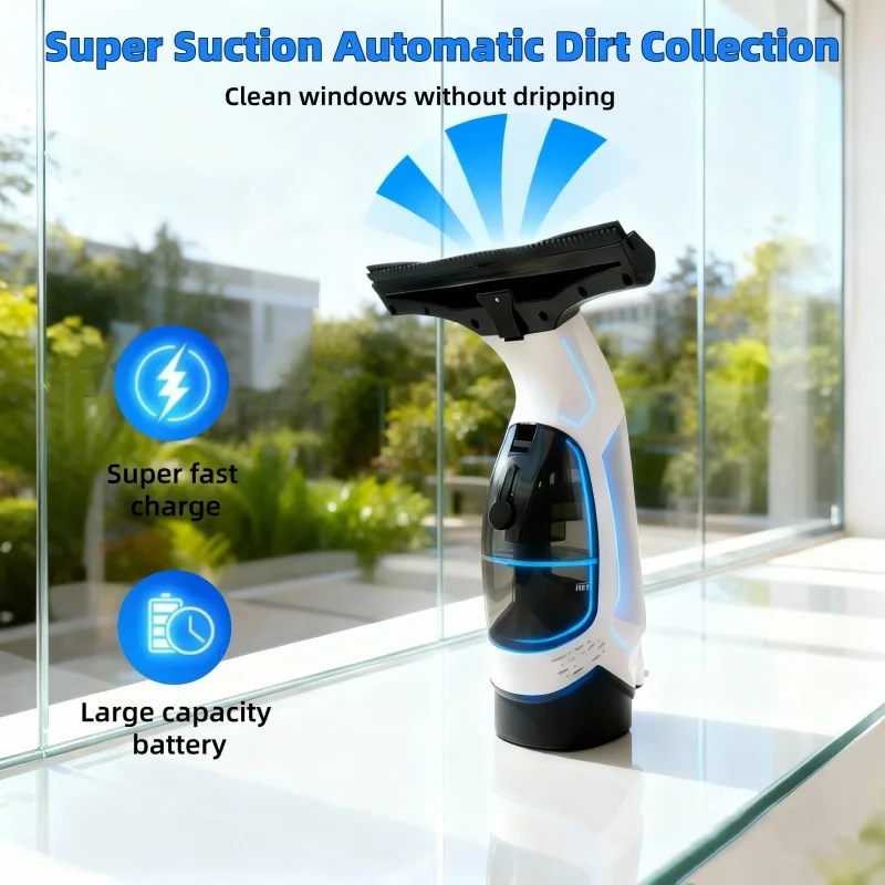 

Automatic Glass Cleaning Tool Waterproof Portable Strong Suction Window Cleaning Machine Rechargeable For Tiles Home Use