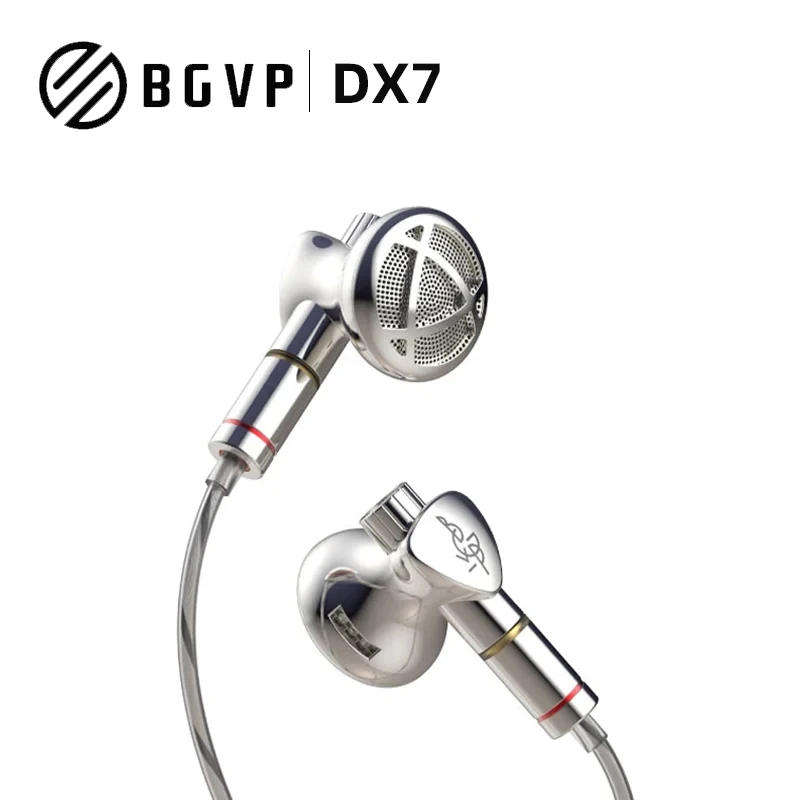 

BGVP DX7 New In-Ear Earphone 14.2mm Dynamic Driver Flat Head Earbuds HIFI 2 in 1 Plug 3.5mm/4.4mm Replaceable MMCX Headphone