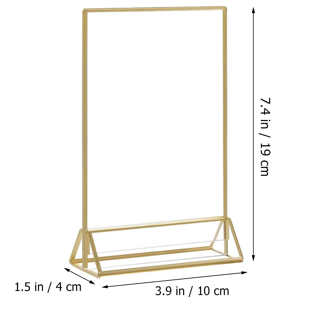 2pcs Transparent Acrylic Table Number Sign Holder 4X6 Inch Scratch Resistant Wedding Banquet Seat Signs Display Tabletop