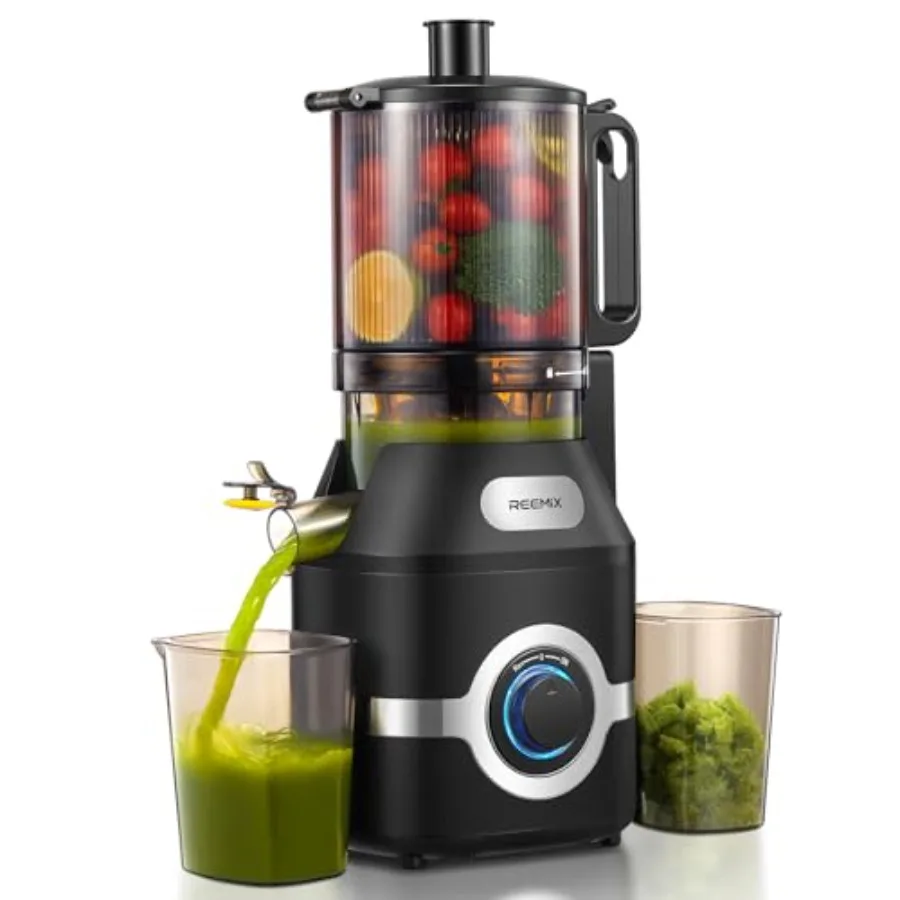 

Juicer Machine with Large Feed Chute Slow Masticating juicer with Dual Safety Locks - Easy to Clean Detachable Parts Fruit Vegg