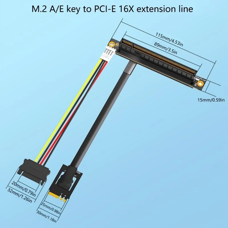 31BA M.2 AE PCIE의 키 1X 4X 8X 16X 그래픽 카드 어댑터 케이블 호환성 향상