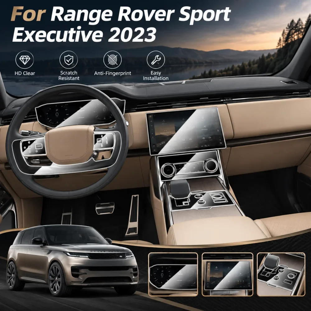 Car Dashboard Navigation Scratch Resistant TPU Protective Film For Range Rover Sport Executive 2023 Guard Anti Fingerprint