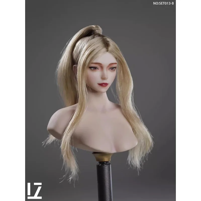 LZ SET013 1/6 Scale Europe Female Long Straight Golden Hair Head Sculpt Fei'er Head Played for 12