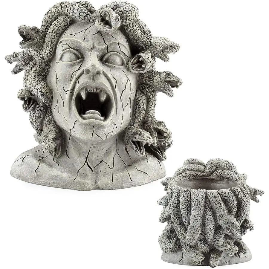 

Resin Medusa Head Planter, Large Garden Decor Statue Flower Pot