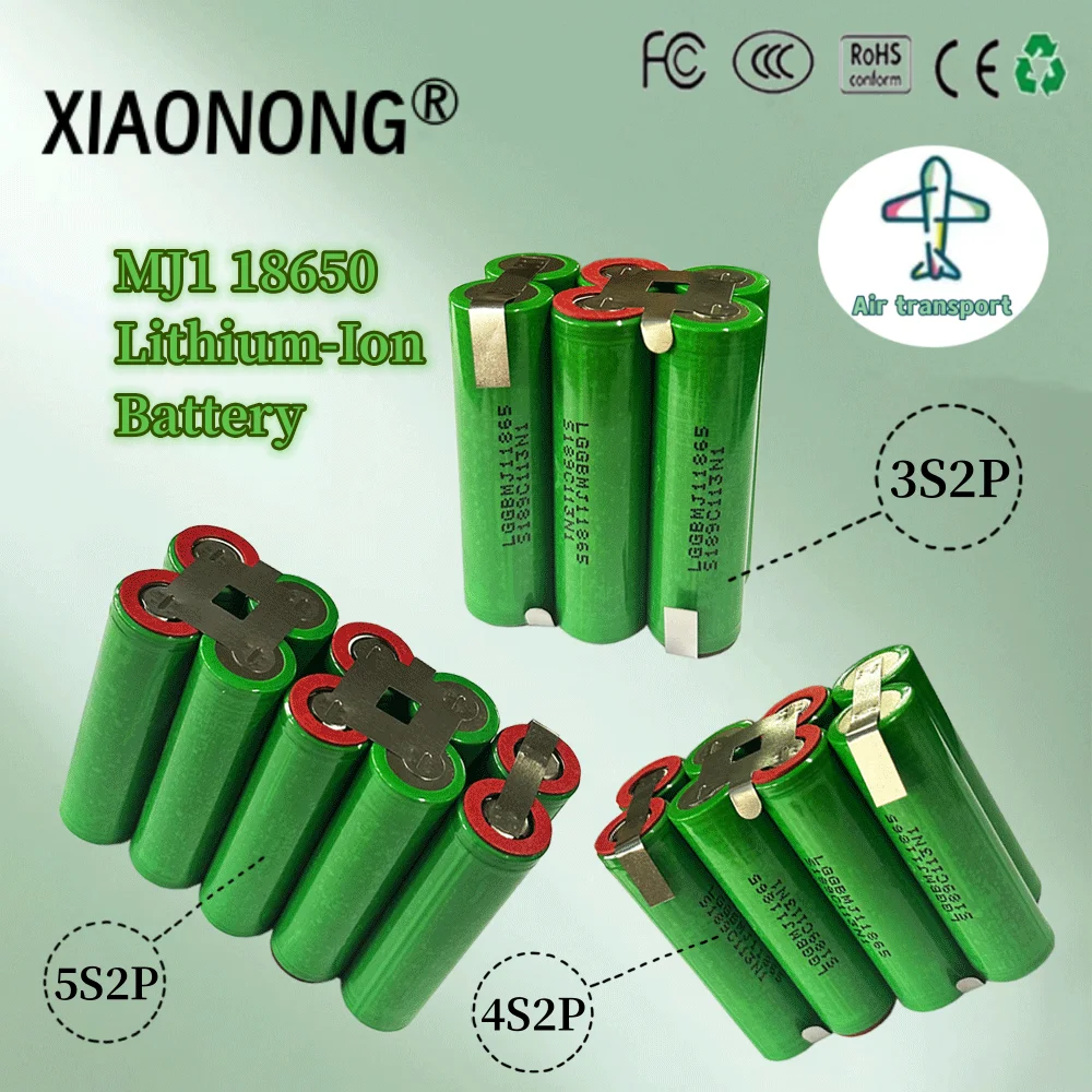 10.8 V/14.8V/18V 7000mAh MJ1 18650 Lithium-Ion Battery, for screwdriver, welding rod, 3S2P/4S2P/5S2P battery pack