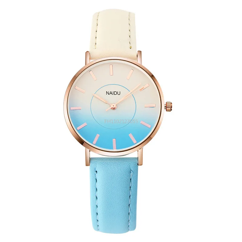 

New Women's Fashion Dual Color Gradient Belt Watch Simple and Elegant Fashion Female Quartz Wristwatches Feminino Zegarek Damski