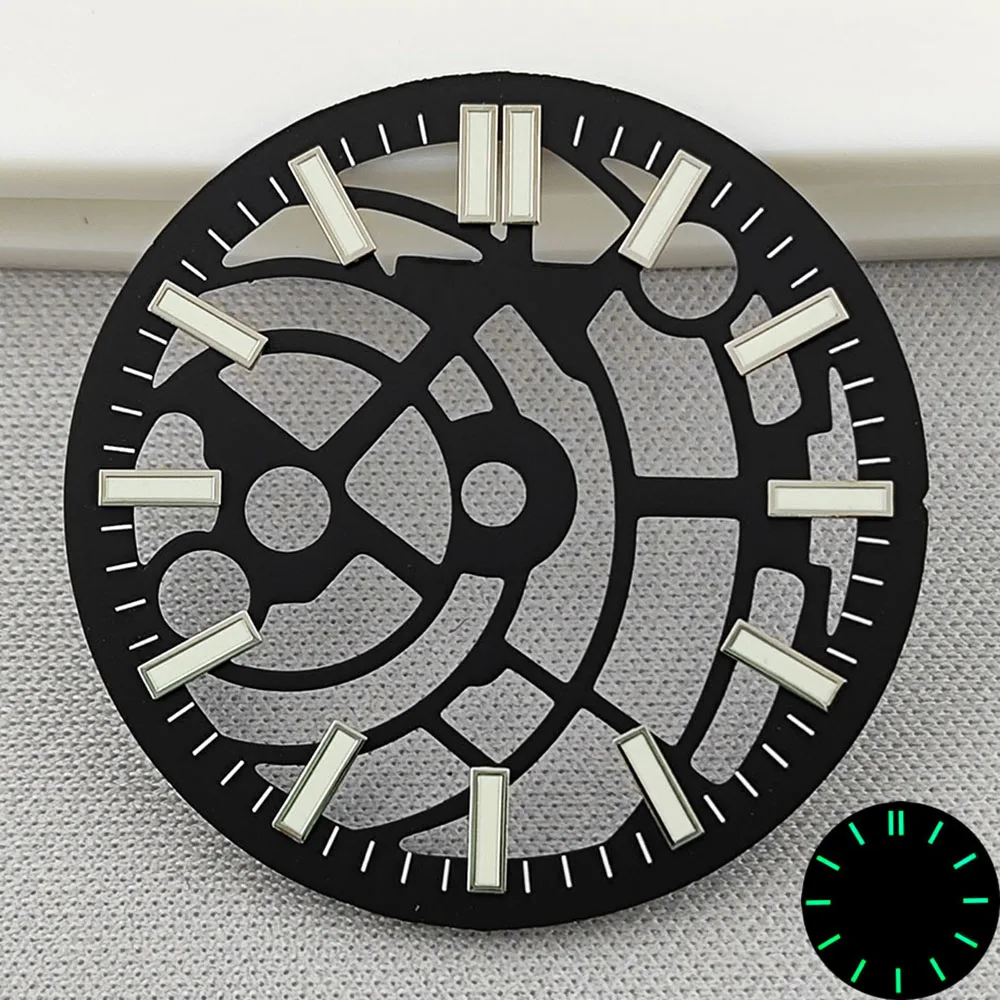 High Quality 28.5mm hollow out dial watch S dial suitable for NH70/NH72 movement watch accessory repair