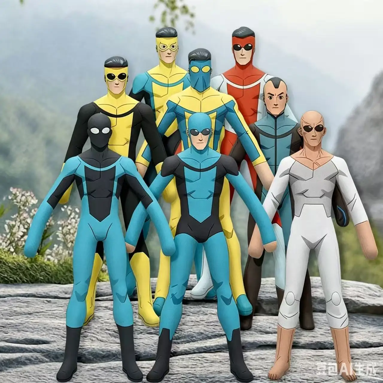 28cm Invincible Omni-Man Mark Grayson Stuffed Doll Detachable Movable Limbs Wire Skeleton Action Figure Plush Mouse Room Decor