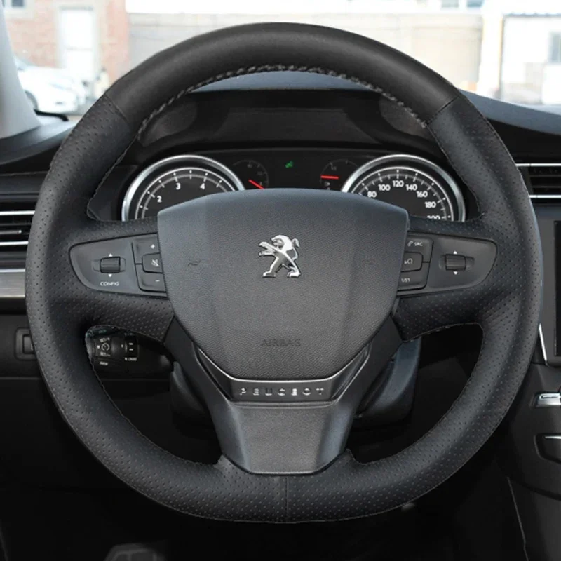 

Замшевый кожаный чехол на руль автомобиля «сделай сам» для Peugeot 308 307 508 207 206 408 3008, внутренние автоаксессуары