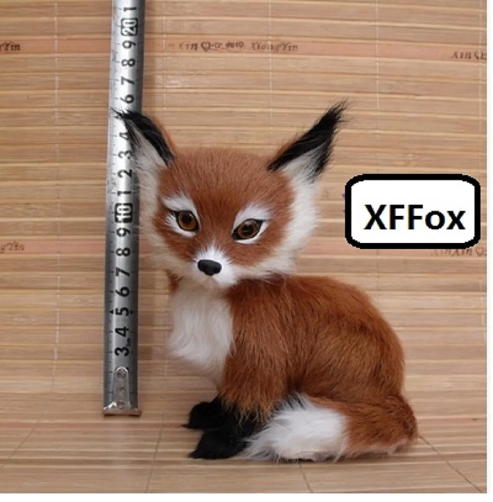 

new real life brown fox model plastic&furs simulation sitting fox gift about 11x8x15cm xf1736