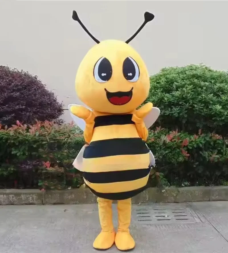 Bee Mascot Cosplay Costume Plush Cartoon Adult Fancy Dress Halloween Advertising Carnival Party Suits Walking Performance Props
