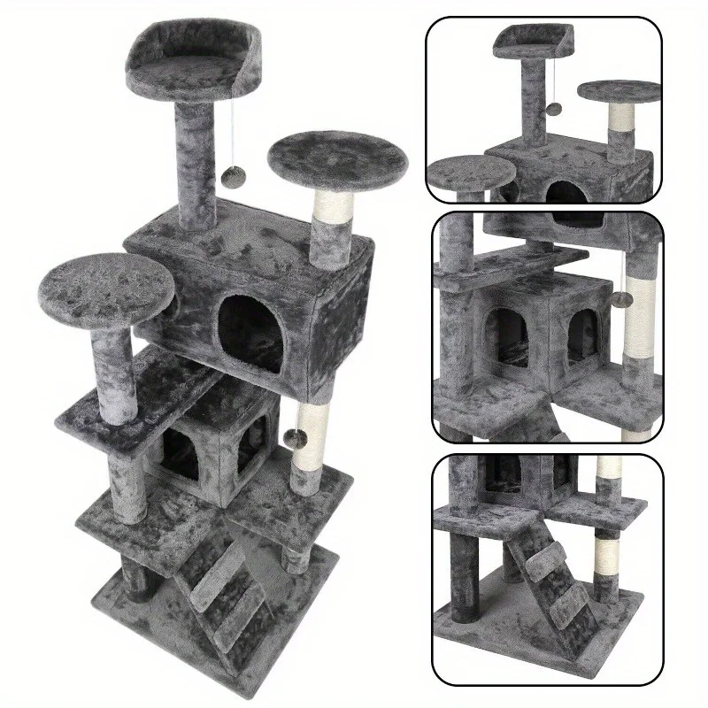 

Activity Center 53" STURDY Cat Tree Tower Large Playing House Condo For Rest