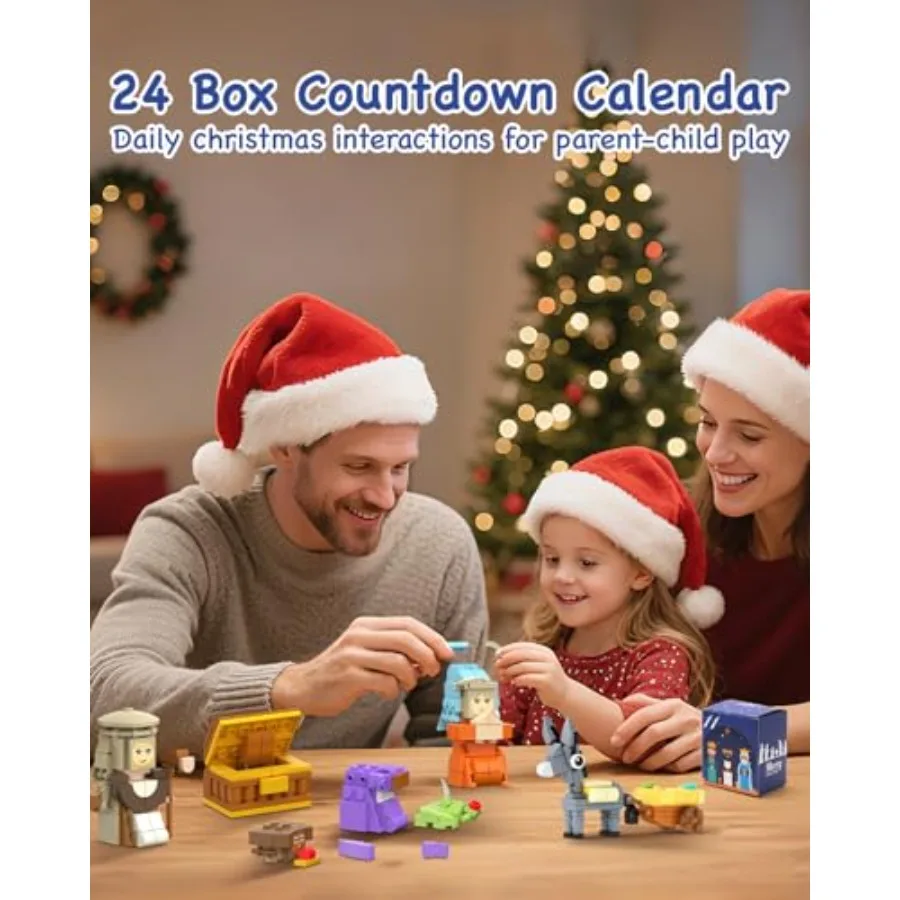 المهد تقويم القدوم 2025 اللبنات 24 يوما لعبة ممتعة للبنين بنات عيد الميلاد العد التنازلي التقويم هدايا للبالغين في سن المراهقة