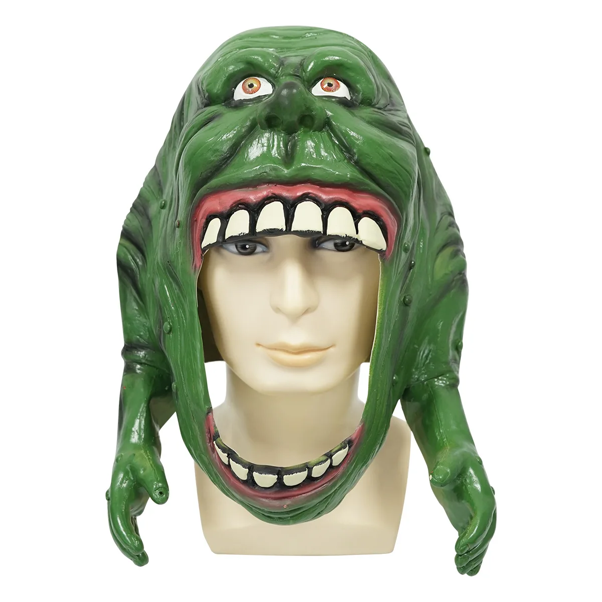 

Ghostbusters Slimer Mask Cosplay Latex Helmet Headpiece Halloween Carnival Dress Up Purim Party Costume Props