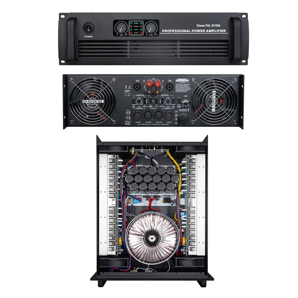 

TD2100 Energy-Saving Amplifier Class TD 2X2100W RMS 3U Efficiency Power Amplifier