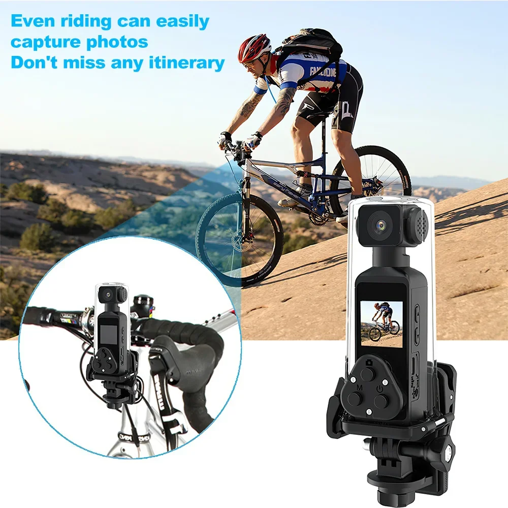 4K Action Camera Pocket Wifi Mini Sports Camera  270° Rotatable Sports Photo Video Vlog Recorder with Microphone Waterproof Case