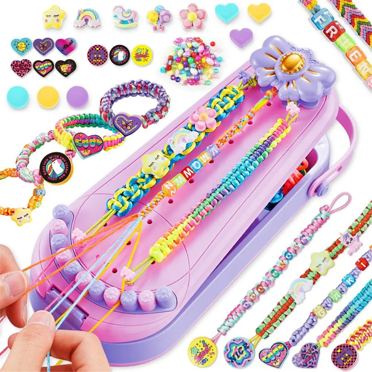 AA83 DIY Bracelet Making Kit for Girls - Children'S Jewelry Rope Weaving Set Toy Suitable for Ages 6-12 Gift