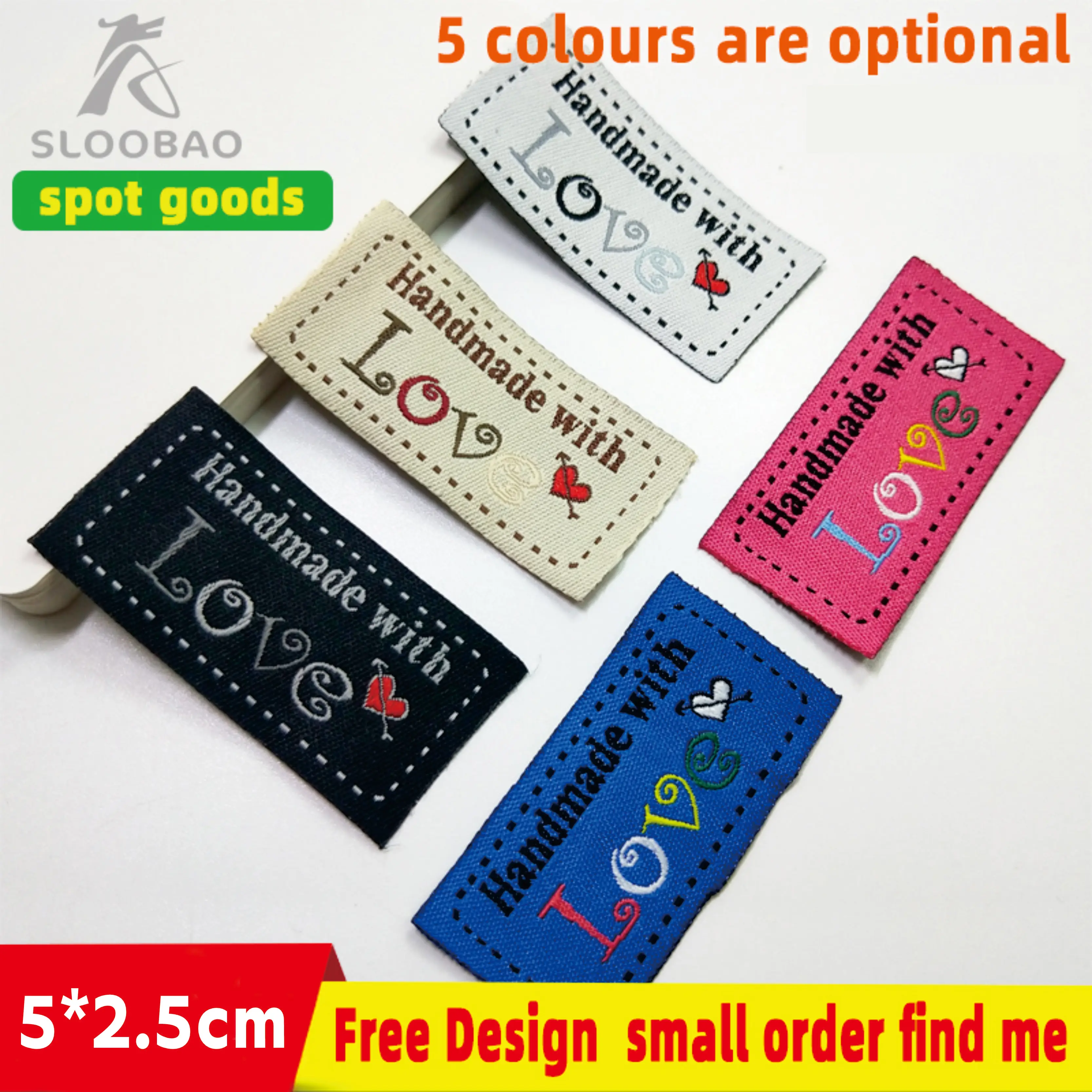 

Ручная работа с любовью Тканый знак Ручная работа Пуховик Воротник Логотип Изысканные аксессуары для шитья своими руками Качество источника товаров