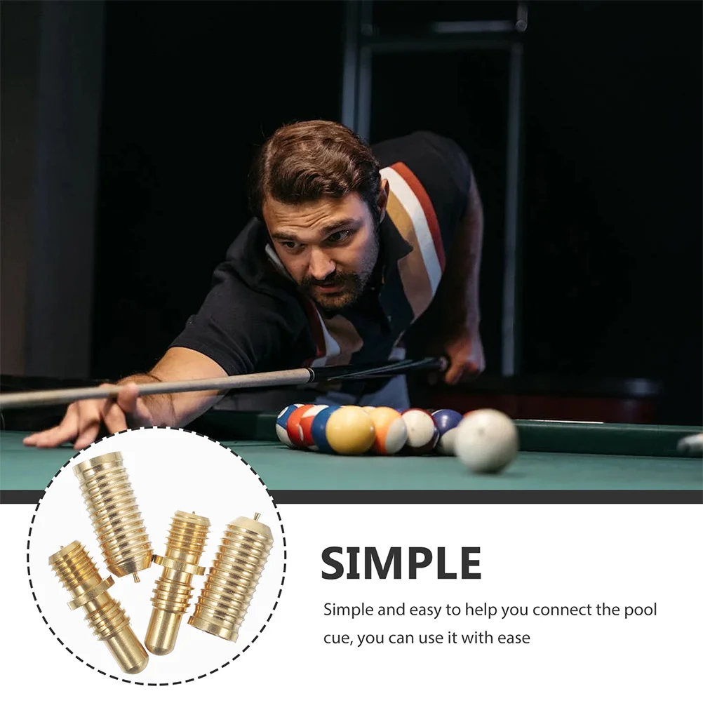 

4Sets Pool Cue Extension Rod Copper Screws Billiard Joint Pin Screws Durable Lightweight Simple Installation Pool Cue Hardware