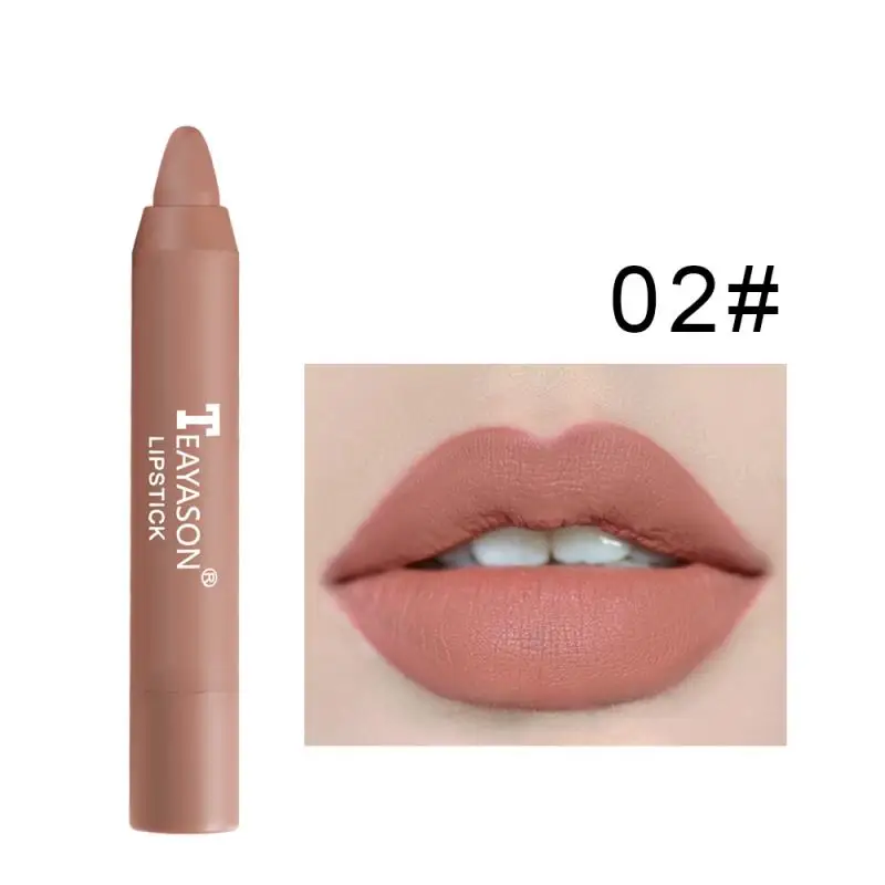 Lápiz labial de larga duración, lápiz labial mate, resistente al agua, lápiz labial de terciopelo Sexy, antiadherente, cosméticos