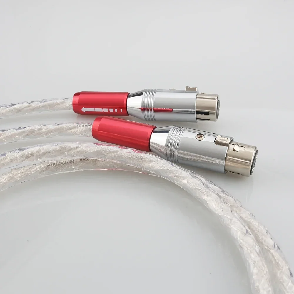 Par AS220 HIFI 6N Cabo de interconexão XLR banhado a prata XLR macho para fêmea cabo de áudio e vídeo
