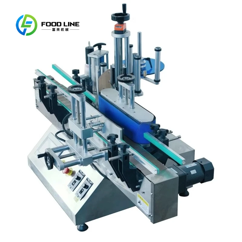 Custom Desktop Automatic Round Bottle Tin Cans Glass Jar Sticker Labeling Machine with Expiry Date Batch Number Coding Printer