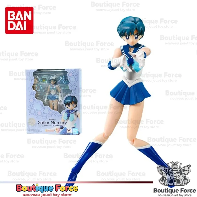 

Bandai Sailor Moon SHF Mizuno Ami Mercury Figure Joint Movable Anime Action Figure Toy Model Collectible for Fans Children