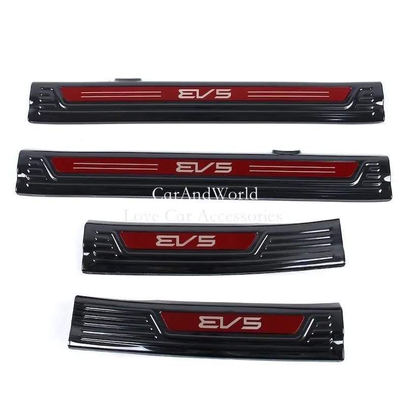 

Stainless Steel Car Door Sill Scuff Plate Cover Kicks Guard Pedal Protector Trims Accessories For KIA EV5 OV EV 2023 2024