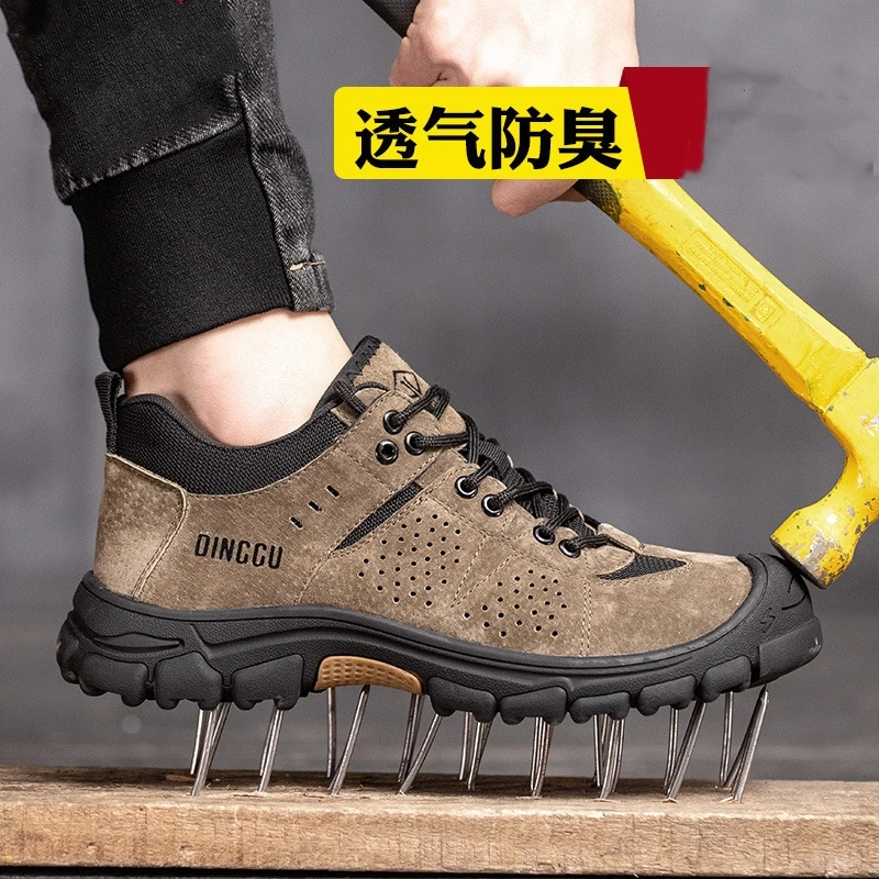 New Indestructible Shoes Work Sneakers Steel Toe Cap Safety Shoes Men Boots Anti-smash Anti-puncture Work Boots Security