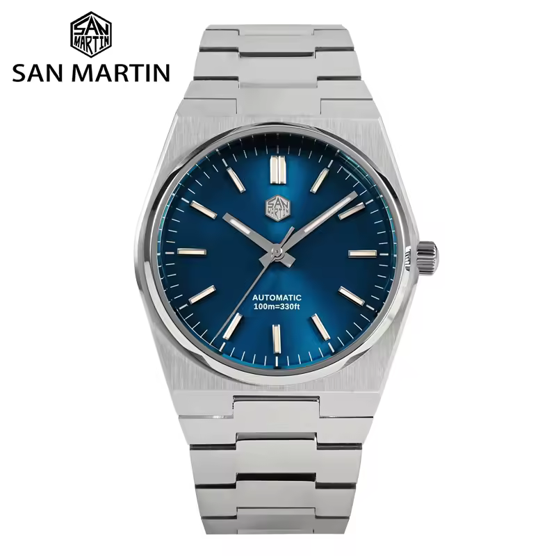San martin clássico relógio masculino 40mm miyota 9015 vestido de luxo relógio de pulso mecânico automático pulseira de liberação rápida sn0023 reloj
