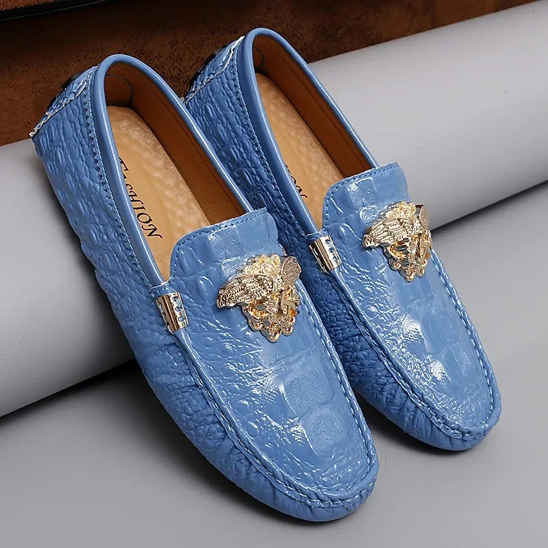 2023 New Fashion Boat Men Classic Drive Casual Quality Leather Comfy Men Loafers Shoes Bright Color Loafers