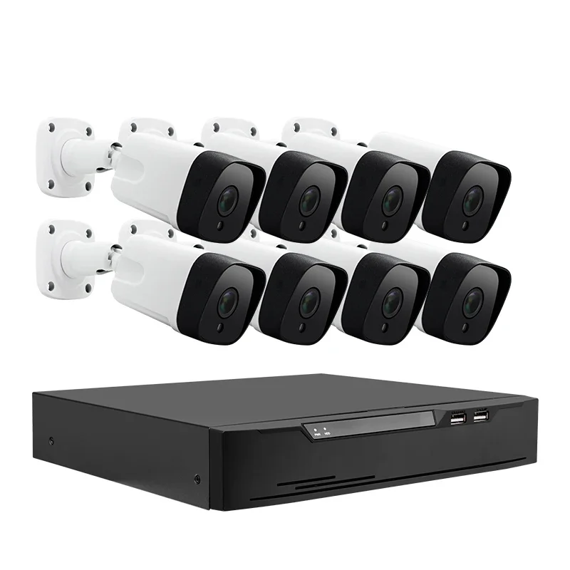 HD 1080p 4MP 5MP 8MP Beveiligingscamerasysteem 4ch 8ch 16ch POE NVR Kit Camera Set 4 8 16 Kanaals IP Surveillance Video Cctv-systeem