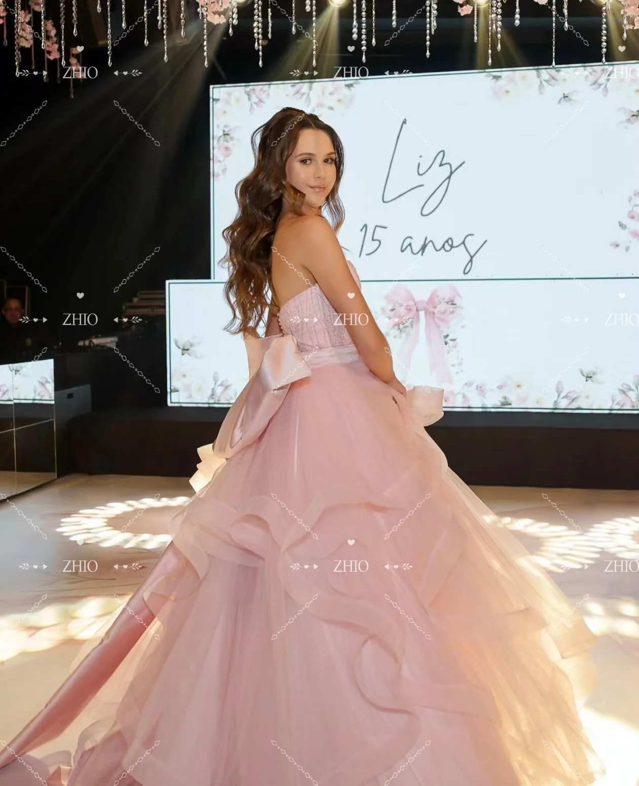 ZHIO سباركي الخرز ثوب مسائي بدون حمالات ثنيات القوس سويب تراين الولايات المتحدة امرأة فساتين حفلات الزفاف فستان مخصص Fساتين