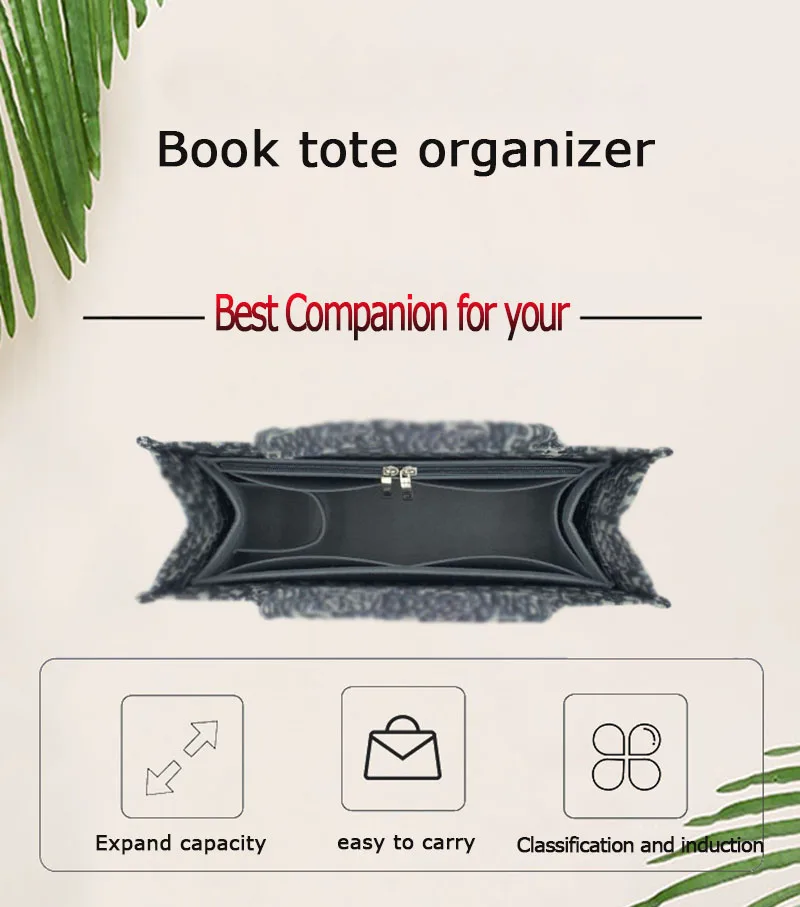 For D Book Tote organizer Insert bag Makeup Handbag Organizer Travel Inner Purse Baby Cosmetic Mommy Bag