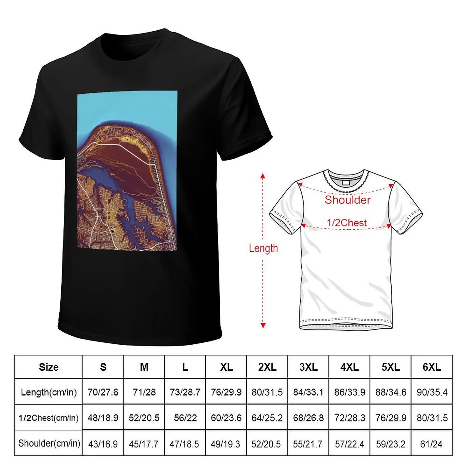 Cape Henry, Virginia Beach street map in comics colors T-Shirt Sweat Absorbing Sports Tee Shirt