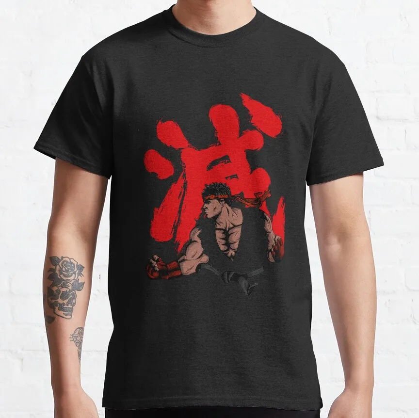 

0217 RYU Street Fighter 80s Retro Combat Gift t shirt 1030 Arcade game Graphic Tee Y2K Clothes Large size Tops S-6XL