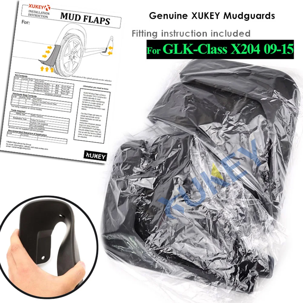 Set Car Mud Flaps For Benz GLK Class X204 2009-2015 W/O Running Board Mudflaps Splash Guards Mud Flap Mudguards 2010 2011 2012