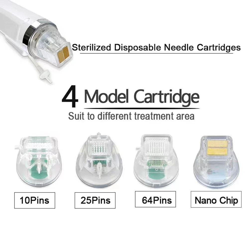 Cartucho RF fraccional desechable para masaje, chapado en oro, Nano accesorio para antiestrías, 10/25/64 pines