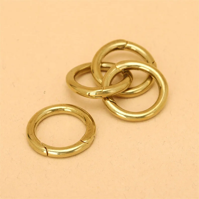 1pcs Brass Spring Gate O Ring Openable Keyring Leather Craft Bag Belt Strap Buckle Trigger Snap Clasp Clip Connector Accessory