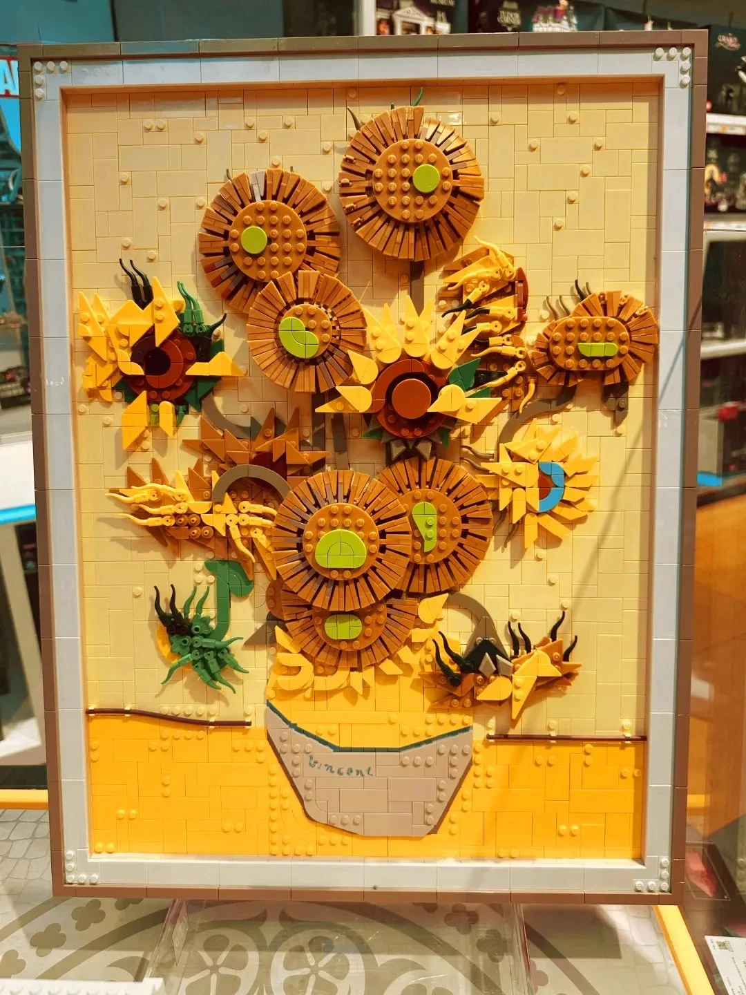 

New Sunflower world-famous art painting model building blocks creative decoration gift toys birthday gifts