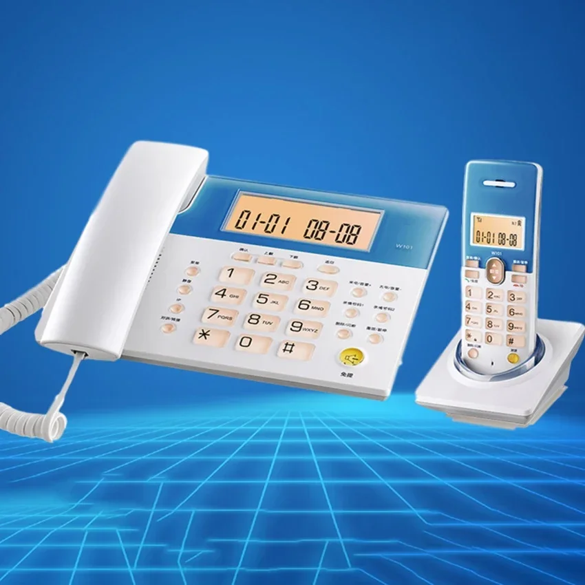 Expandable Corded/Cordless Phone System with 1 Handset/Base, Answering System, Caller ID, Orange Backlit, Speakerphones