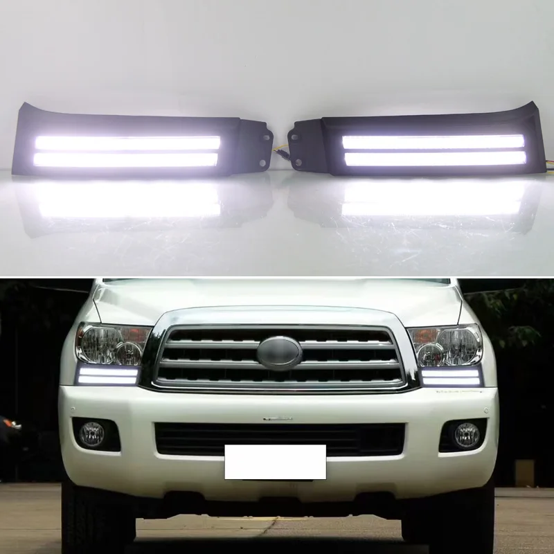 

2PCS LED Daytime Running Light For Toyota Sequoia 2008-2017 Car Accessories Waterproof ABS 12V DRL Fog Lamp Decoration