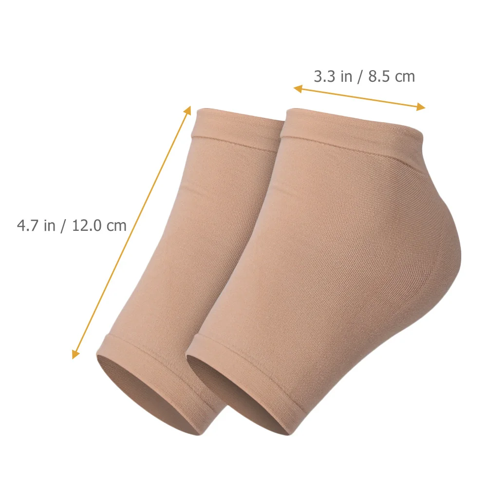 

2Pairs Portable Heel Socks Silicone Cover Comfortable Breathable Foot Cushion for Dry Cracked Heel Relief Washable Reusable