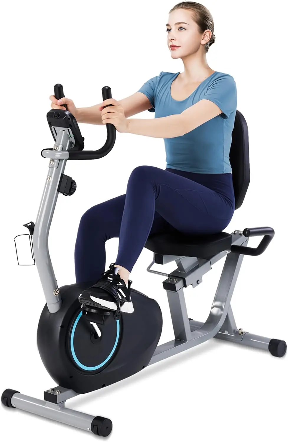 Exercise Bike for Seniors - Weight Capacity Recumbent Bikes with Comfortable Seat, Pulse Sensor, 16-level Resist