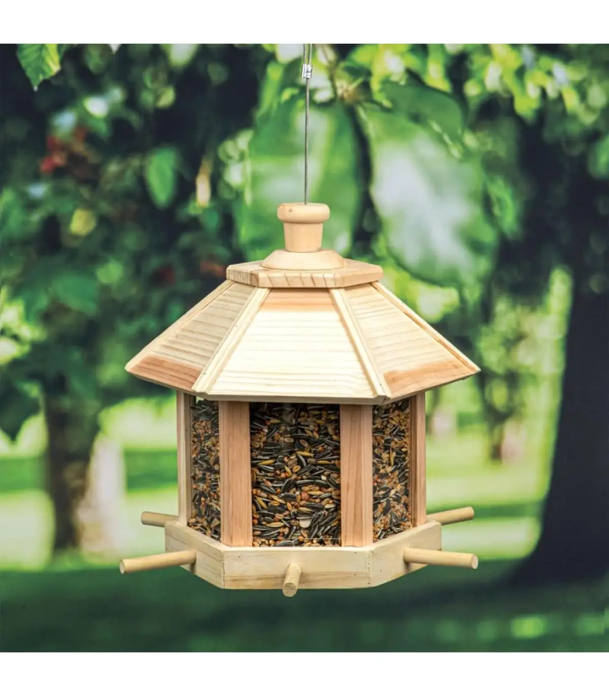 Bird feeders HI bird feeder pendant shape natural House 26x27 cm