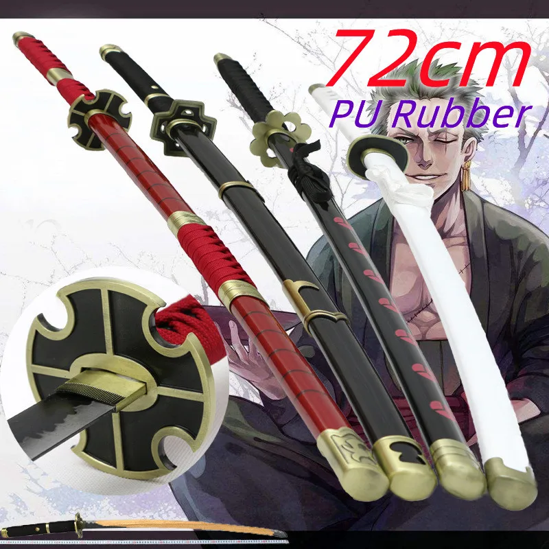 72cm Zoro Sword 1:1 Cosplay Roronoa Role Playing Aki Mizu Samurai Weapon Katana Knife Wa Michi Ichi Safety PU Toy Gift