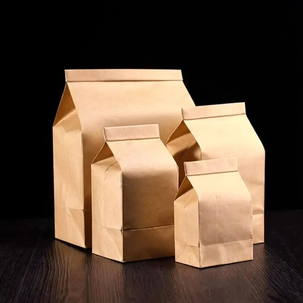 Kraft Paper Tea Storage Bag For Loose Leaf Green Red Tea Moisture Proof Aluminum Foil Zipper Pouch Packaging